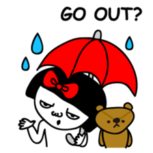 A girl with a red ribbon 2 'English' sticker #6896828