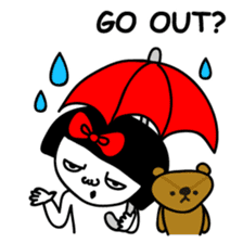 A girl with a red ribbon 2 'English' sticker #6896828