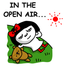 A girl with a red ribbon 2 'English' sticker #6896830