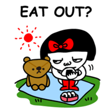 A girl with a red ribbon 2 'English' sticker #6896831