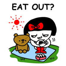 A girl with a red ribbon 2 'English' sticker #6896831