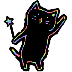 RAINBOW COLORS BLACK CAT