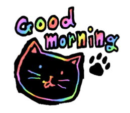 RAINBOW COLORS BLACK CAT sticker #6898352