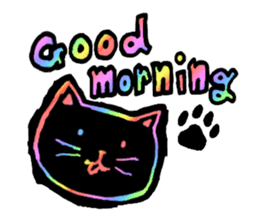 RAINBOW COLORS BLACK CAT sticker #6898352