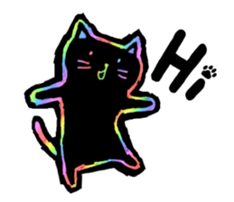 RAINBOW COLORS BLACK CAT sticker #6898353