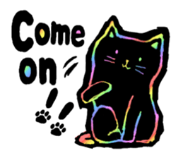 RAINBOW COLORS BLACK CAT sticker #6898354