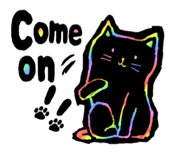 RAINBOW COLORS BLACK CAT sticker #6898354
