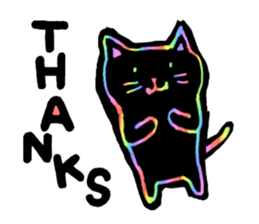 RAINBOW COLORS BLACK CAT sticker #6898357