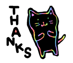 RAINBOW COLORS BLACK CAT sticker #6898357
