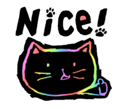 RAINBOW COLORS BLACK CAT sticker #6898358
