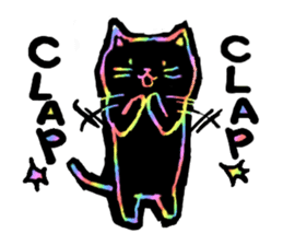RAINBOW COLORS BLACK CAT sticker #6898359