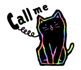 RAINBOW COLORS BLACK CAT sticker #6898364
