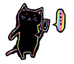 RAINBOW COLORS BLACK CAT sticker #6898365