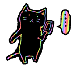 RAINBOW COLORS BLACK CAT sticker #6898365