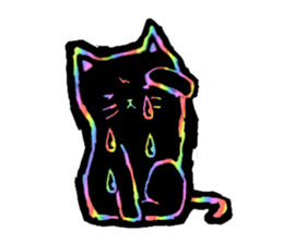 RAINBOW COLORS BLACK CAT sticker #6898366