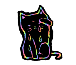 RAINBOW COLORS BLACK CAT sticker #6898366