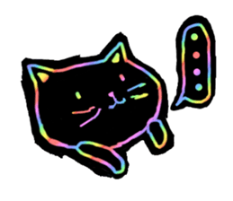 RAINBOW COLORS BLACK CAT sticker #6898371