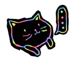 RAINBOW COLORS BLACK CAT sticker #6898371
