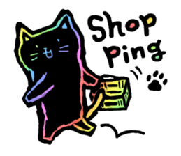 RAINBOW COLORS BLACK CAT sticker #6898372
