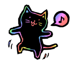 RAINBOW COLORS BLACK CAT sticker #6898373