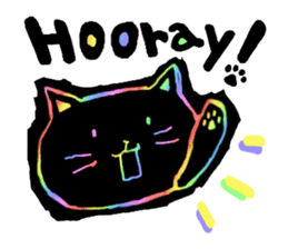 RAINBOW COLORS BLACK CAT sticker #6898374