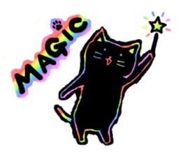 RAINBOW COLORS BLACK CAT sticker #6898375