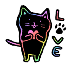 RAINBOW COLORS BLACK CAT sticker #6898377