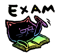 RAINBOW COLORS BLACK CAT sticker #6898378