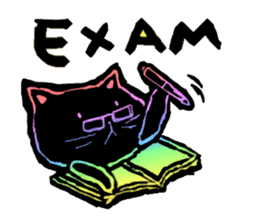 RAINBOW COLORS BLACK CAT sticker #6898378