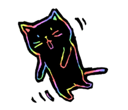 RAINBOW COLORS BLACK CAT sticker #6898379