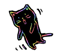 RAINBOW COLORS BLACK CAT sticker #6898379