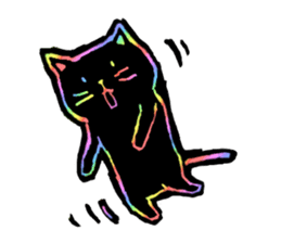 RAINBOW COLORS BLACK CAT sticker #6898379