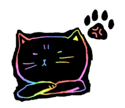 RAINBOW COLORS BLACK CAT sticker #6898380