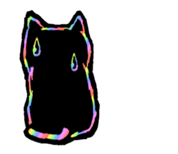 RAINBOW COLORS BLACK CAT sticker #6898381