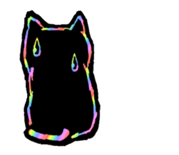 RAINBOW COLORS BLACK CAT sticker #6898381