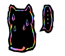 RAINBOW COLORS BLACK CAT sticker #6898382