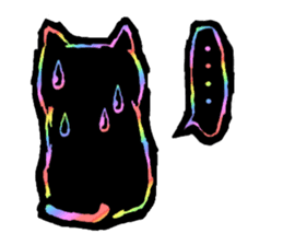 RAINBOW COLORS BLACK CAT sticker #6898382