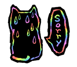 RAINBOW COLORS BLACK CAT sticker #6898383