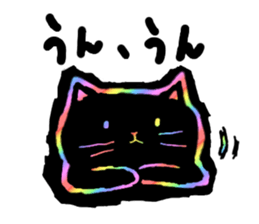 RAINBOW COLORS BLACK CAT sticker #6898385