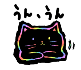 RAINBOW COLORS BLACK CAT sticker #6898385