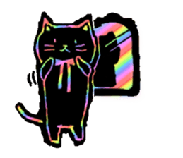 RAINBOW COLORS BLACK CAT sticker #6898386