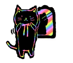 RAINBOW COLORS BLACK CAT sticker #6898386