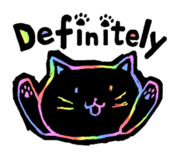 RAINBOW COLORS BLACK CAT sticker #6898388