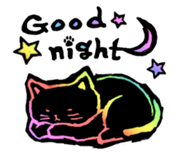 RAINBOW COLORS BLACK CAT sticker #6898390