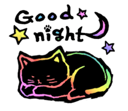 RAINBOW COLORS BLACK CAT sticker #6898390