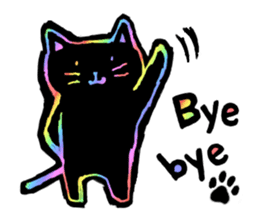 RAINBOW COLORS BLACK CAT sticker #6898391