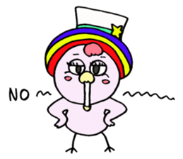 Pink bird"English&Japanese" sticker #6898393