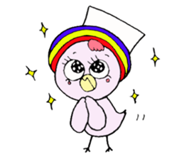 Pink bird"English&Japanese" sticker #6898394