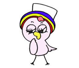 Pink bird"English&Japanese" sticker #6898395