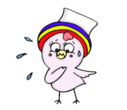 Pink bird"English&Japanese" sticker #6898397